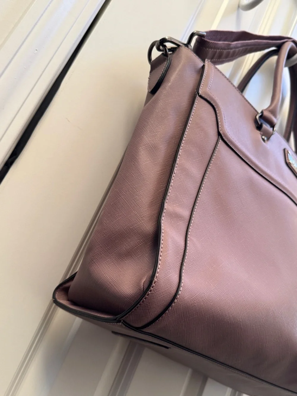 Mauve Structured Tote Bag for Women, Like New